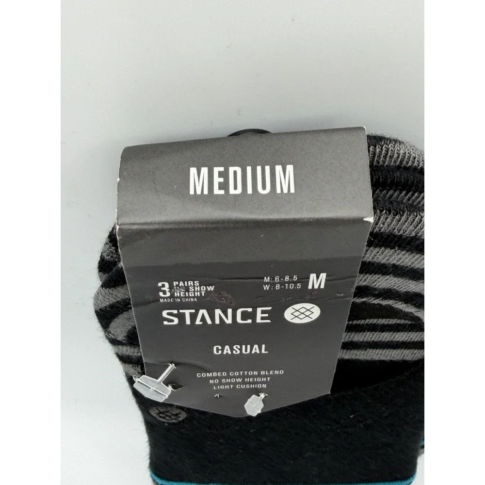 Stance Womens Sensible Two 3 Pack No Show Socks Black Medium NWT